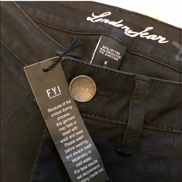 NWOT VS London Jeans black lace up front jeans-SZ 8 - Picture 3 of 6